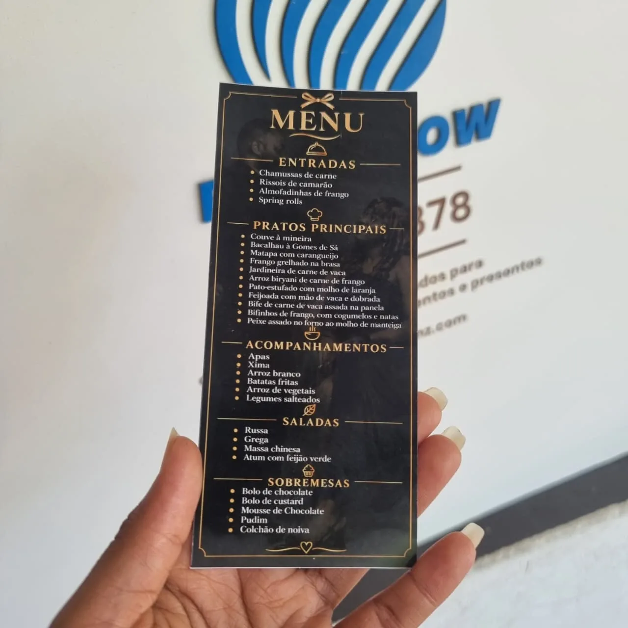 Menu de Prato Personalizado para Casamento