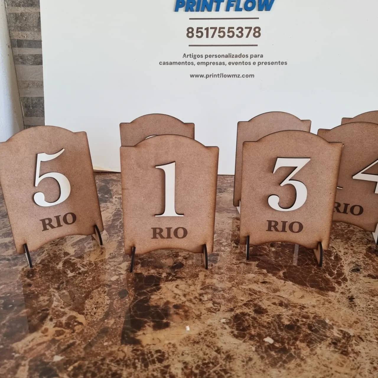 Marcador de Numeração de Mesa em MDF
