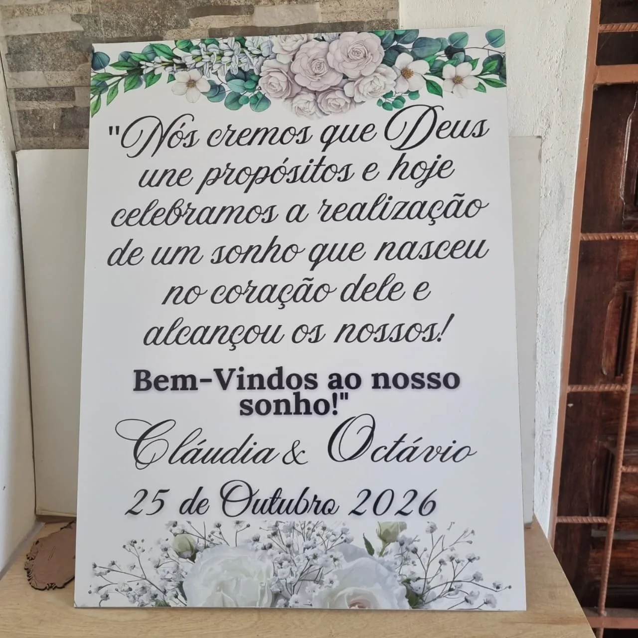 Placa de Boas-Vindas Religioso Botânico