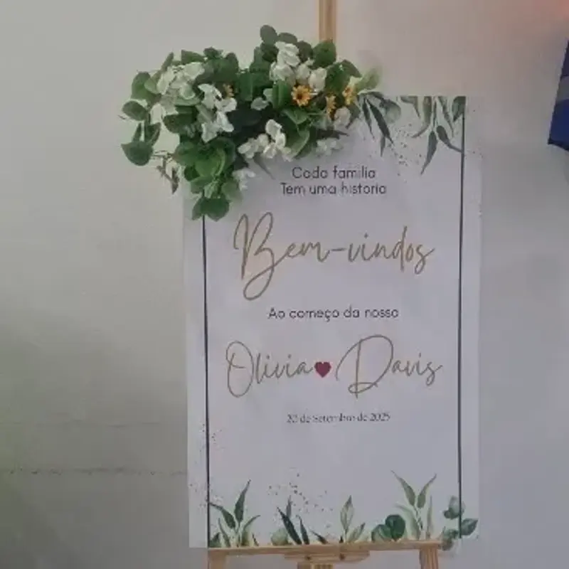  Placa de boas-vindas para casamento personalizada 3