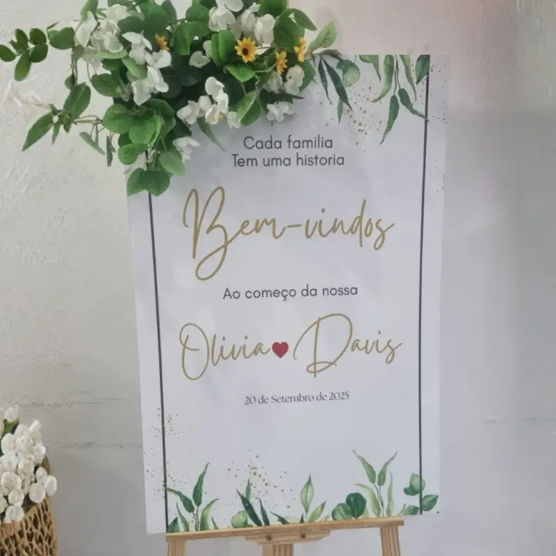  Placa de boas-vindas para casamento personalizada 2