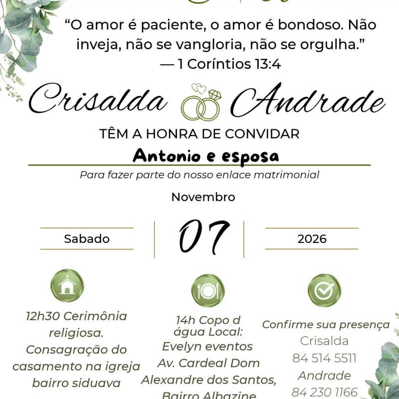 Convite Digital para Casamento · convidados ilimitados 2