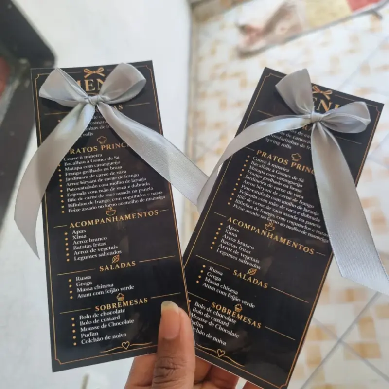 Menu de Prato Personalizado para Casamento 2