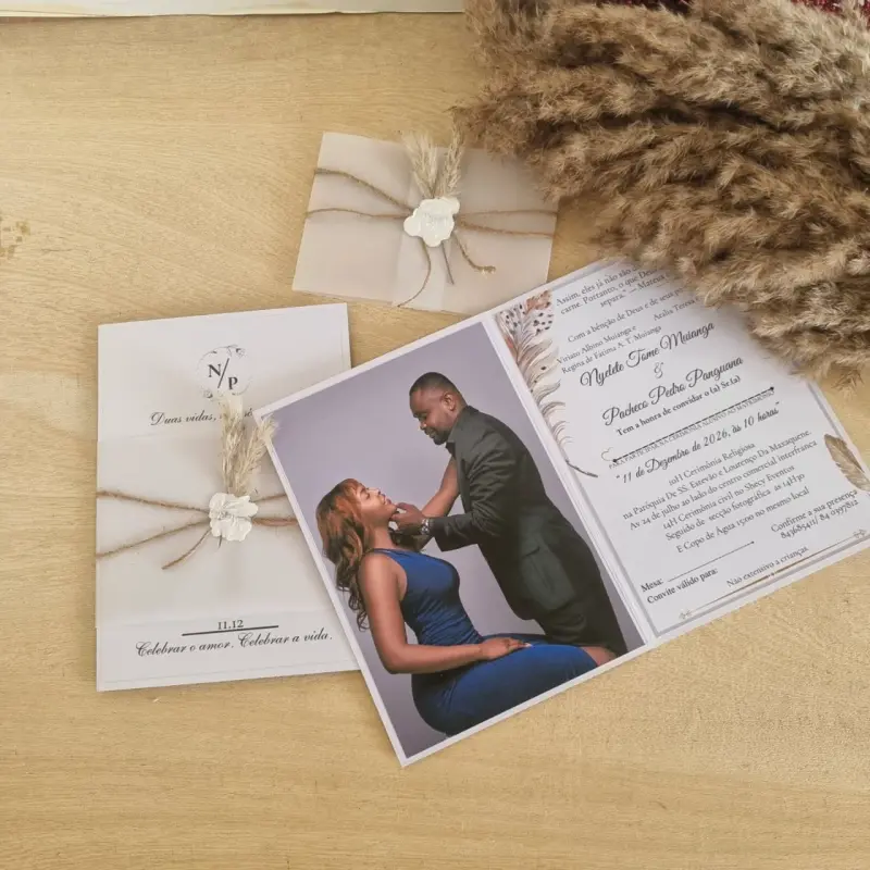 Convite de Casamento Estilo Livreto com Encarte Fotográfico 1