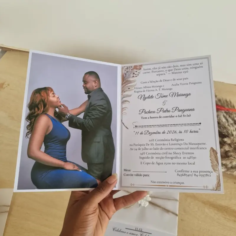 Convite de Casamento Estilo Livreto com Encarte Fotográfico 3