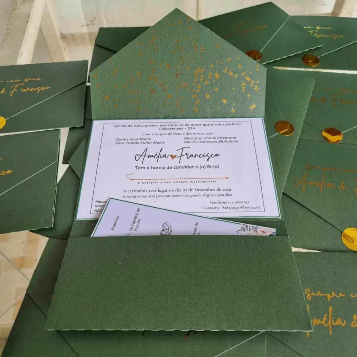 Convite de Casamento Classic Verde