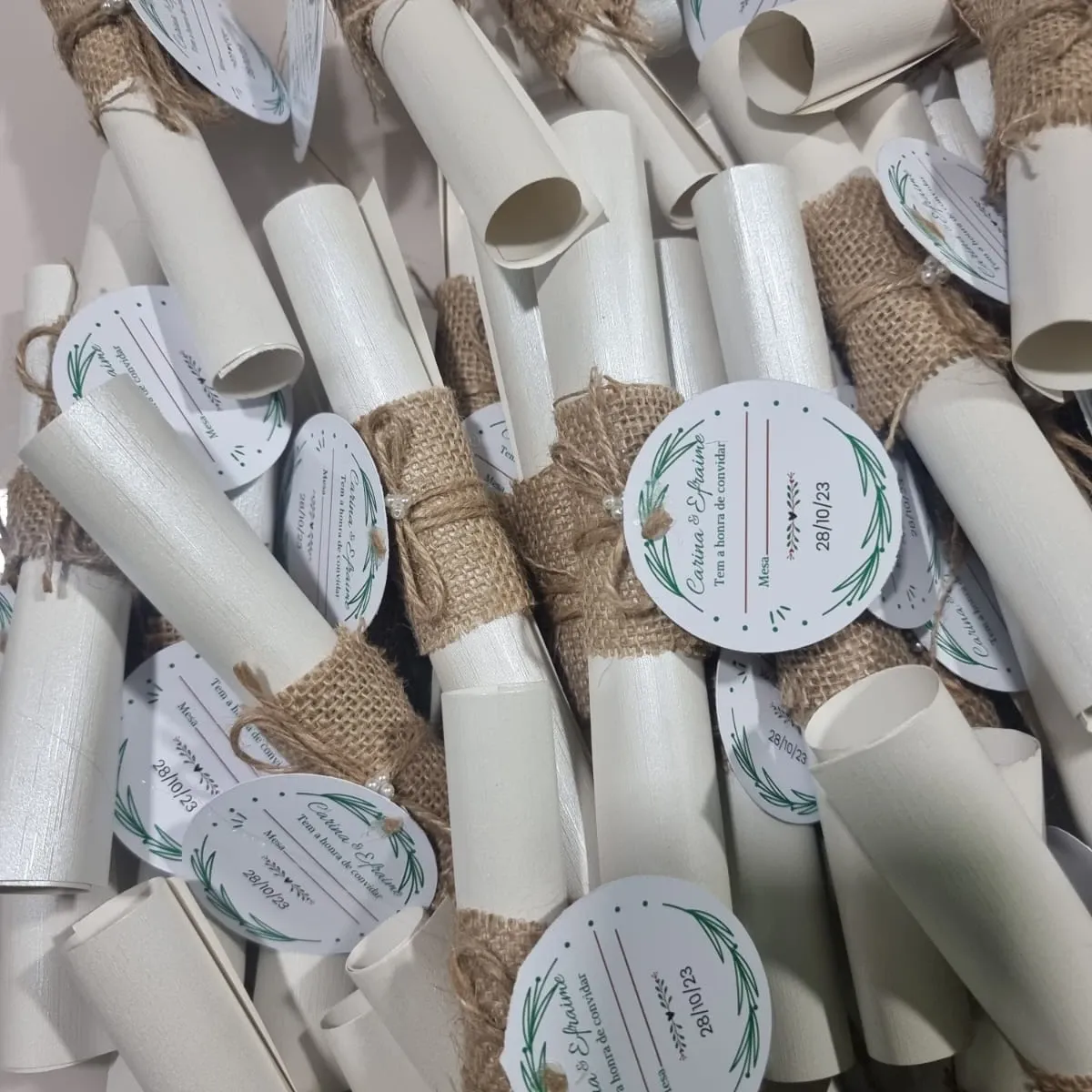 Convite de Casamento Pergaminho Rustico Chique