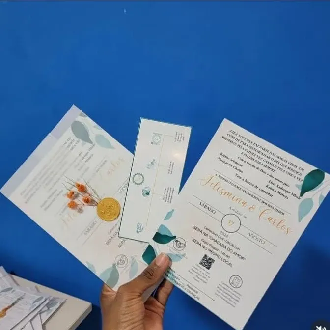 Convite Com Envelope Em Papel Vegetal Translúcido 