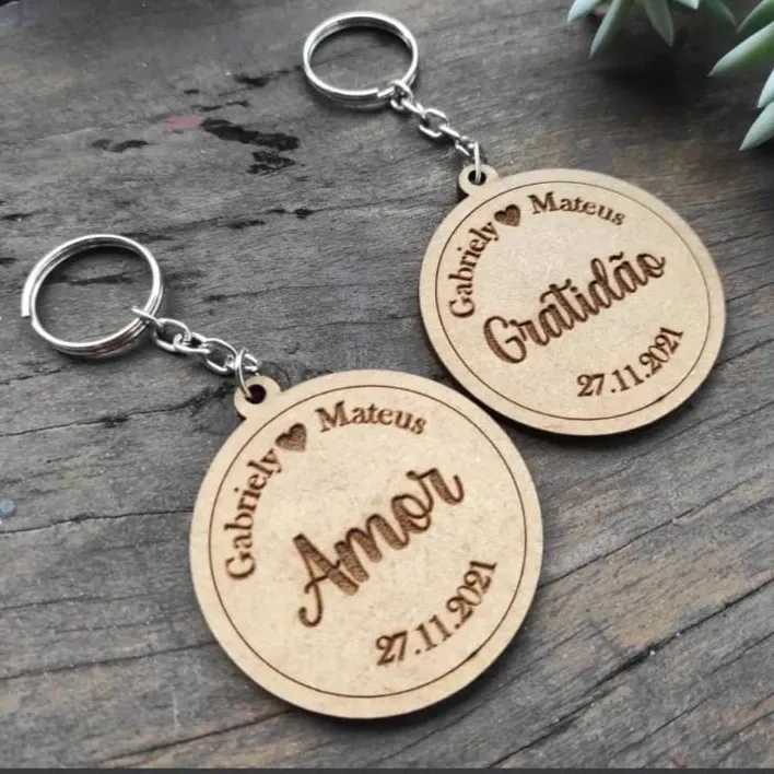 Chaveiro Personalizado Redondo em MDF