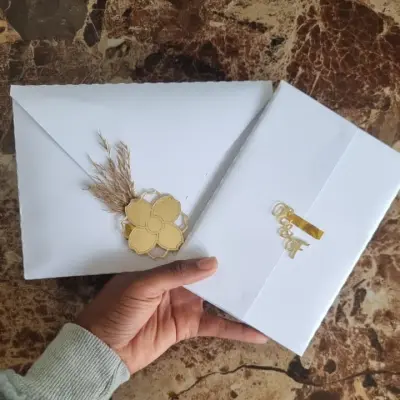 Convites de Casamento Branco Luxuoso 1