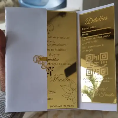 Convites de Casamento Branco Luxuoso 3