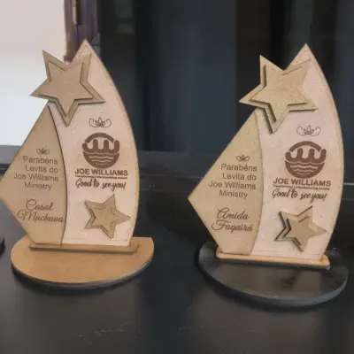 Troféu de Reconhecimento de Madeira MDF 3
