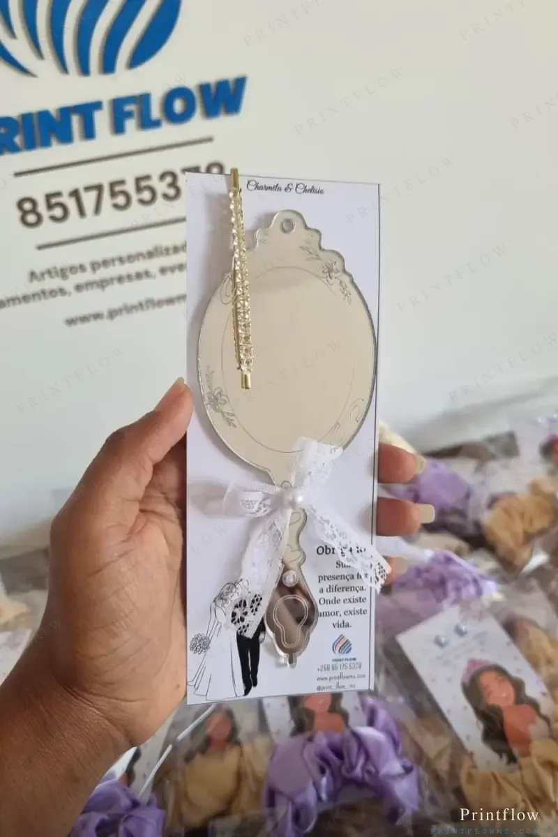  Kit brinde de espelho de bolsa com grampo de cabelo 2